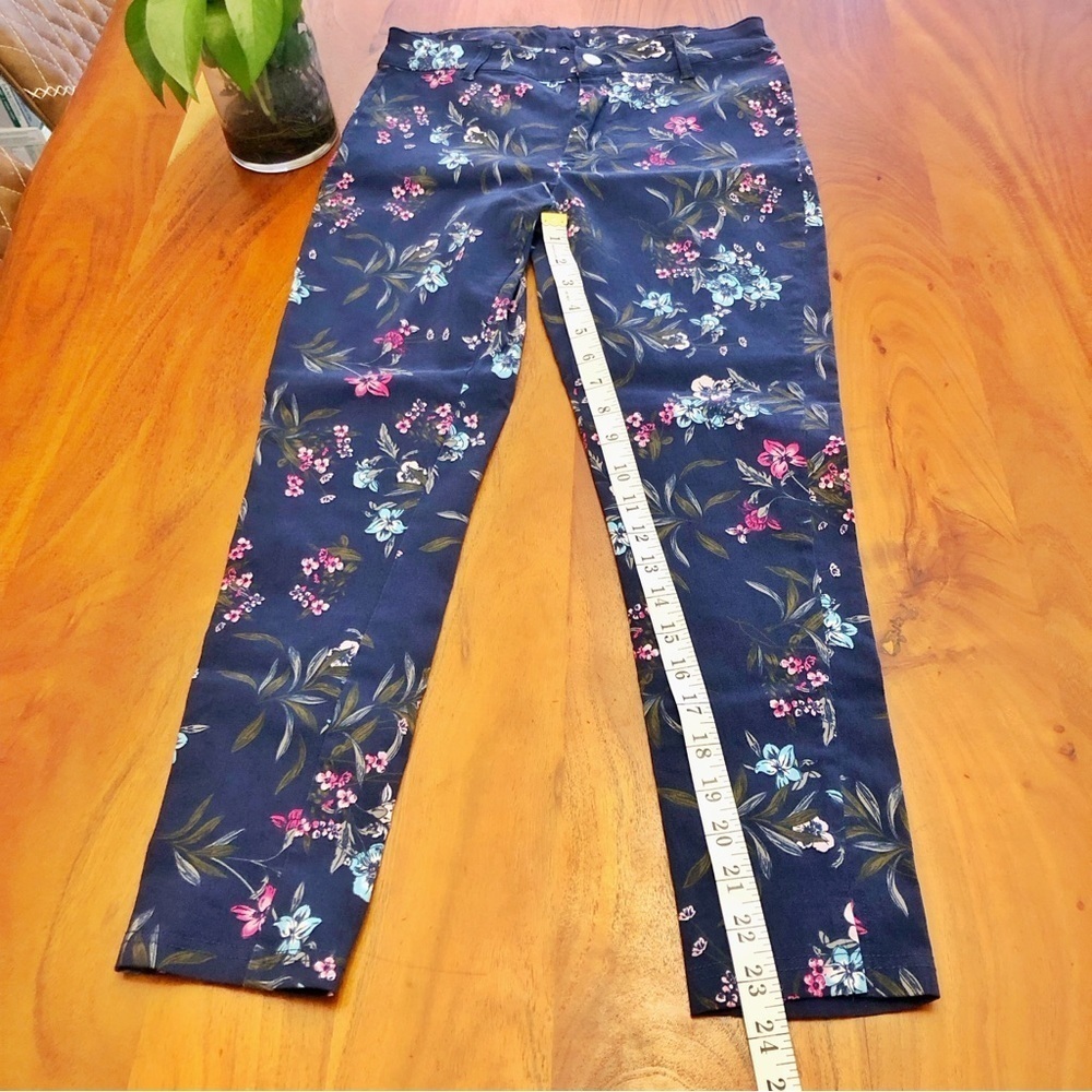 Lily Morgan Floral Colorful Casual Medium Rise Pencil Trousers Pants. Small - Picture 11 of 15